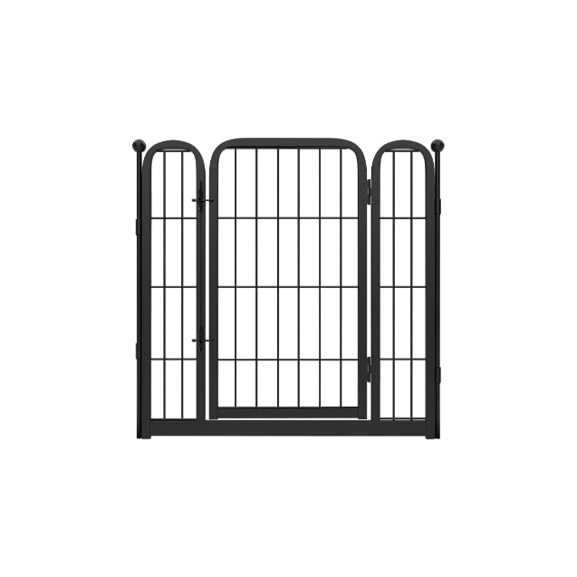 HD Homeplus Unleashed Dog Playpen Designed for Indoor Use, 1 Add-on Gate, 24" Height for Puppy and Small Dogs, Black │Patented